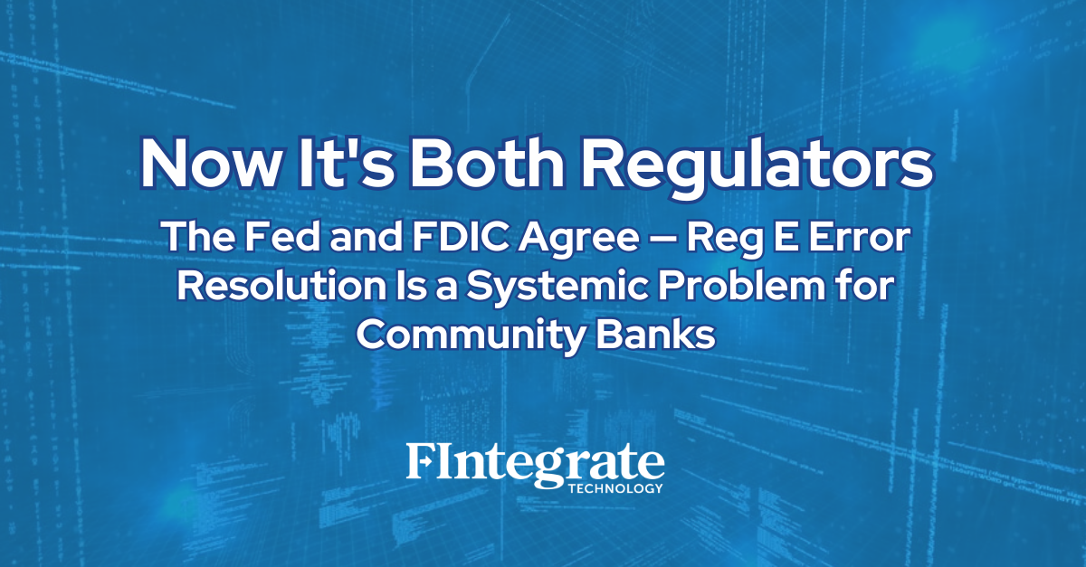Now It's Both Regulators: Fed and FDIC